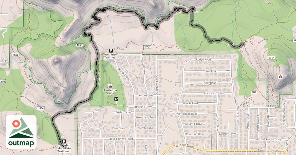 Map of Thunder Mountain Trail
