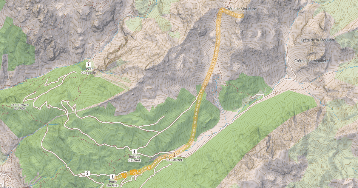 Map preview of Les Aurus — Pont-du-Giet
