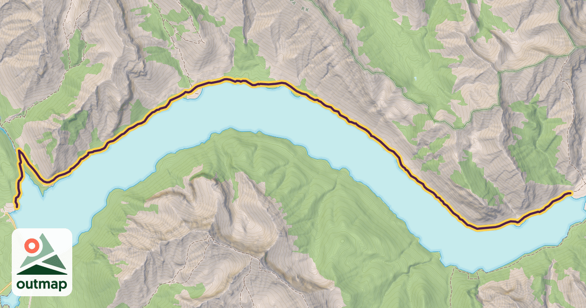 Map of Lake Minnewanka Trail