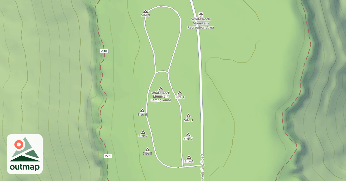 Map of WHITE ROCK CAMPGROUND