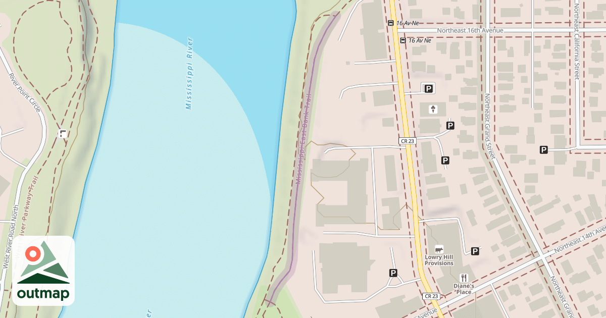 Map of Mississippi East Bank Trail