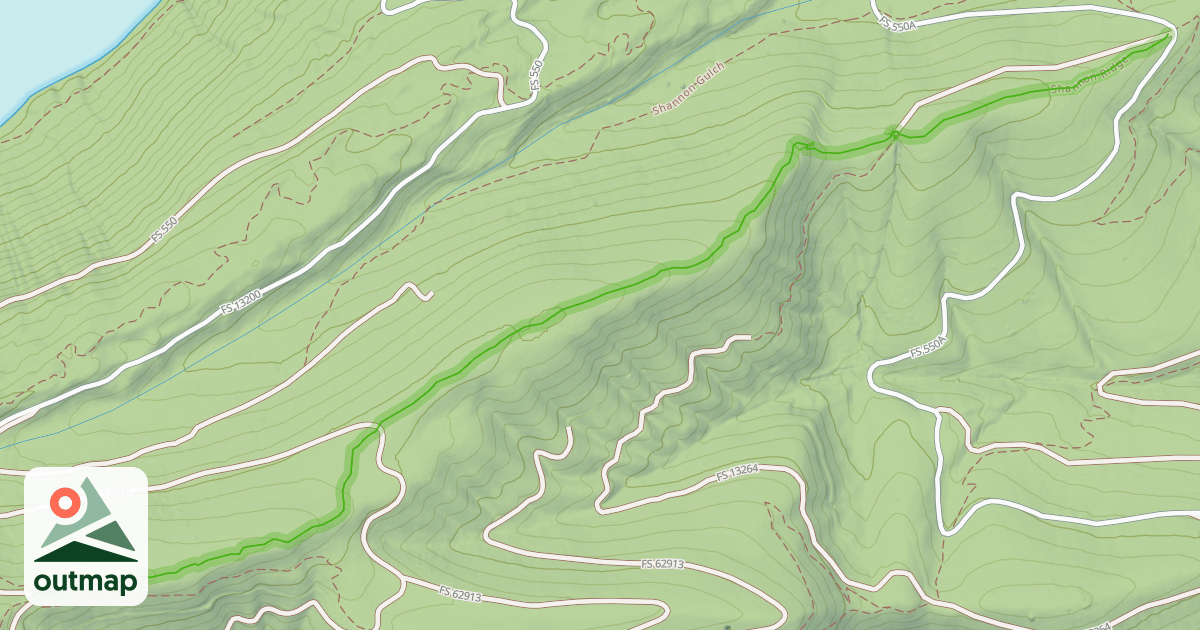 Map of Shannon Ridge