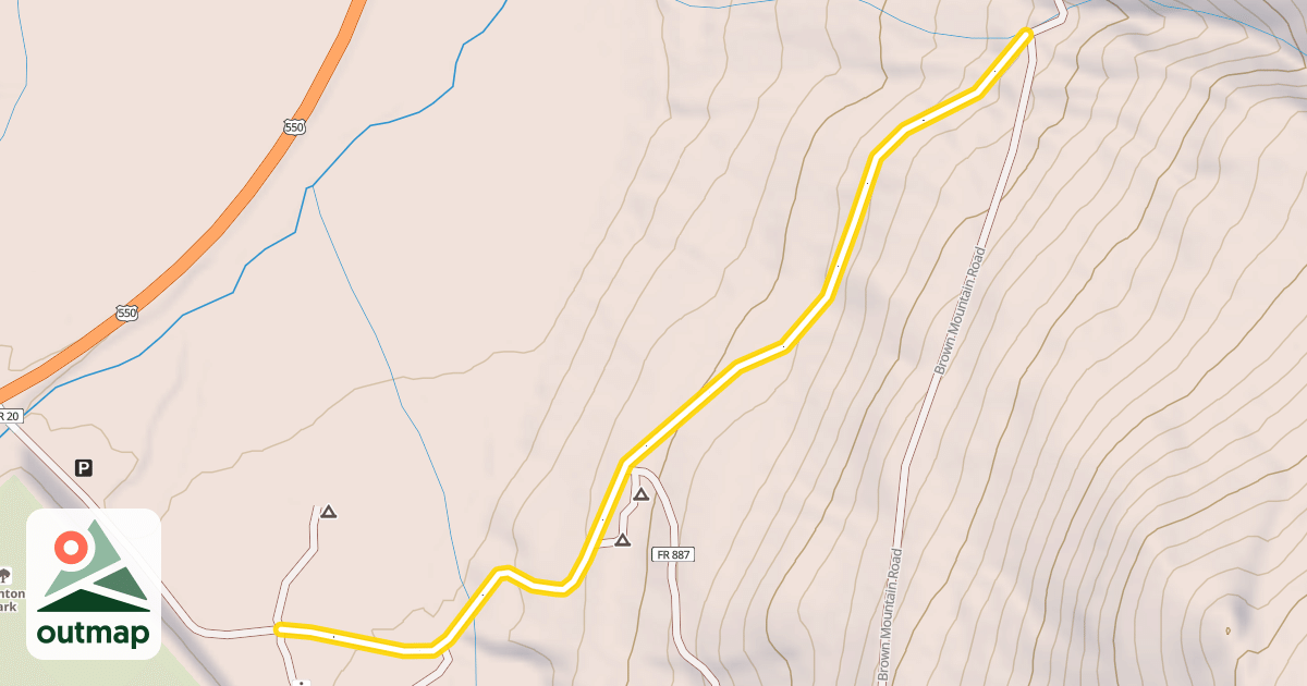 Map of Brown Mountain Road