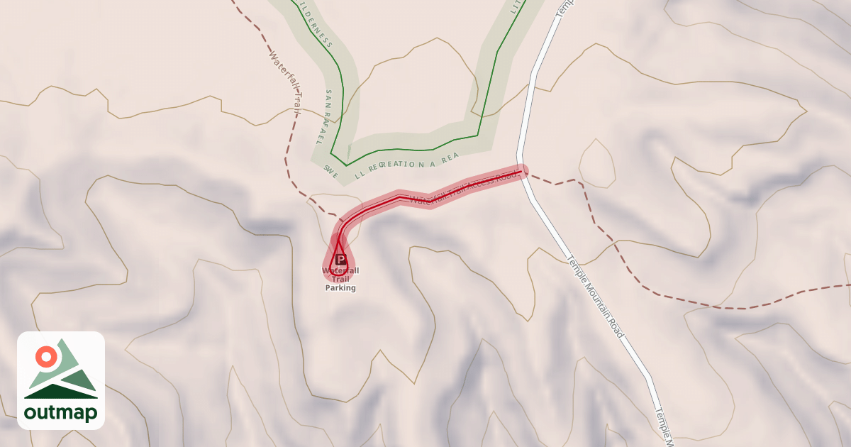 Map of Waterfall Trail Access Road