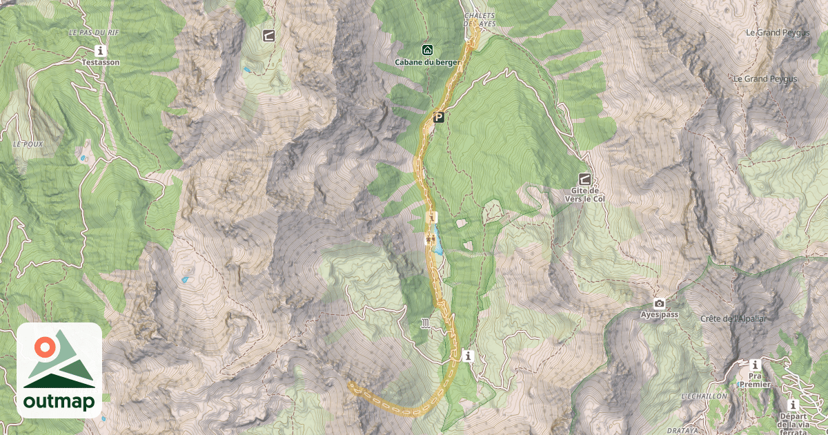 Map of Crêtes des Pénitents — Les Ayes