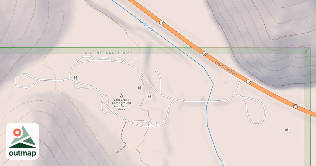 Map of LOLO CREEK C.G. PICNIC LOOP B
