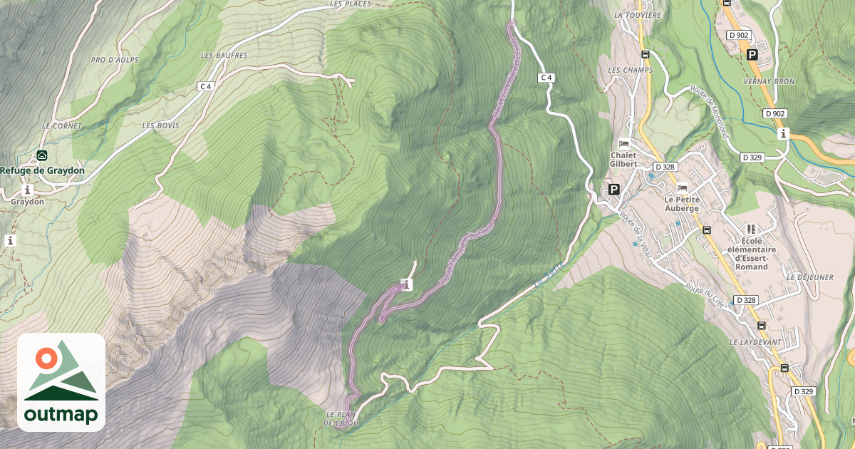 Map of Route Forestière du Criou