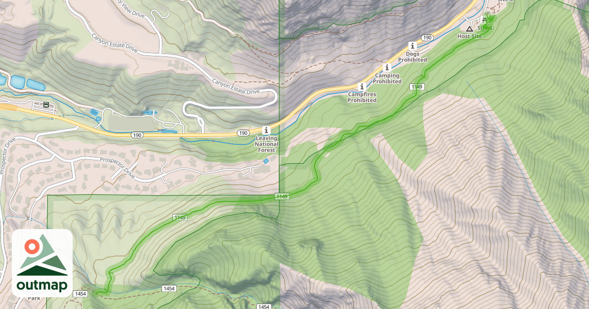 Map of Bonneville Shoreline Trail - Ferguson Canyon Section