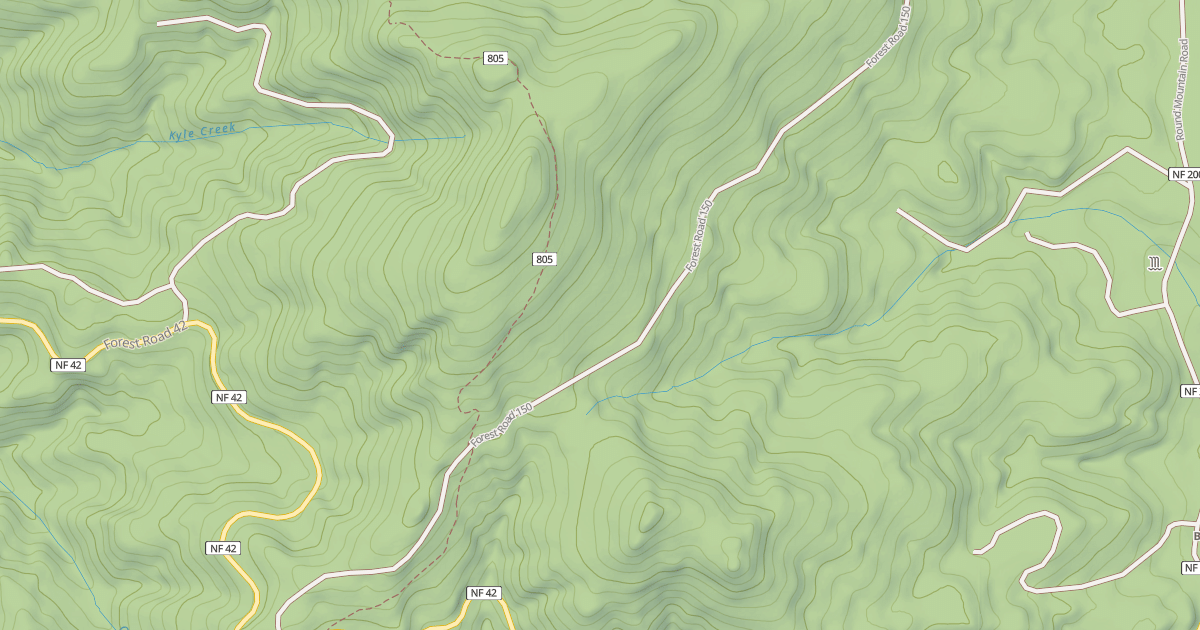 Map preview of USFS Motor Vehicle Use Map Roads {300F3373-CC7B-446C-B819-54BF827AD86E}