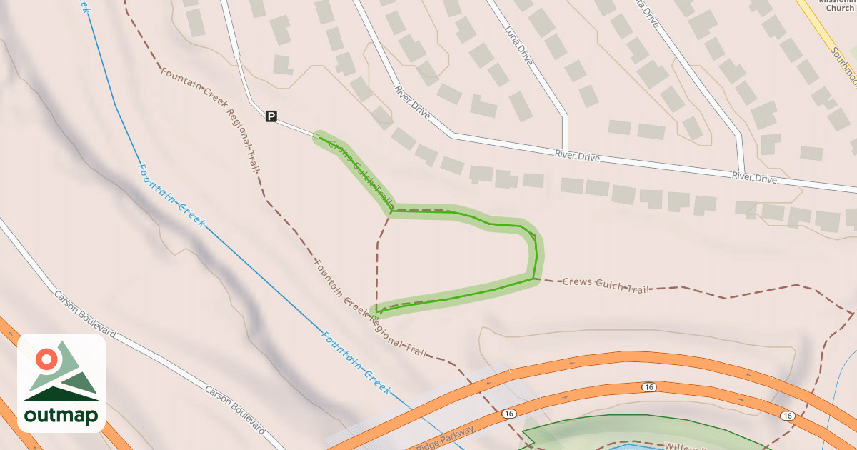 Map of Crews Gulch Trail