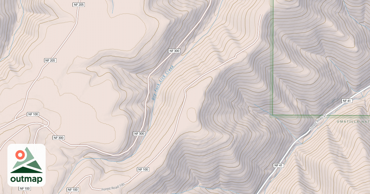 Map of MUD SPRING RIDGE