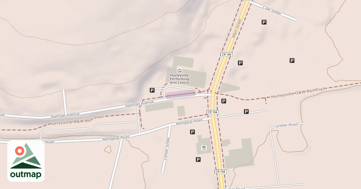 Map of Hurleyville O&W Rail Trail