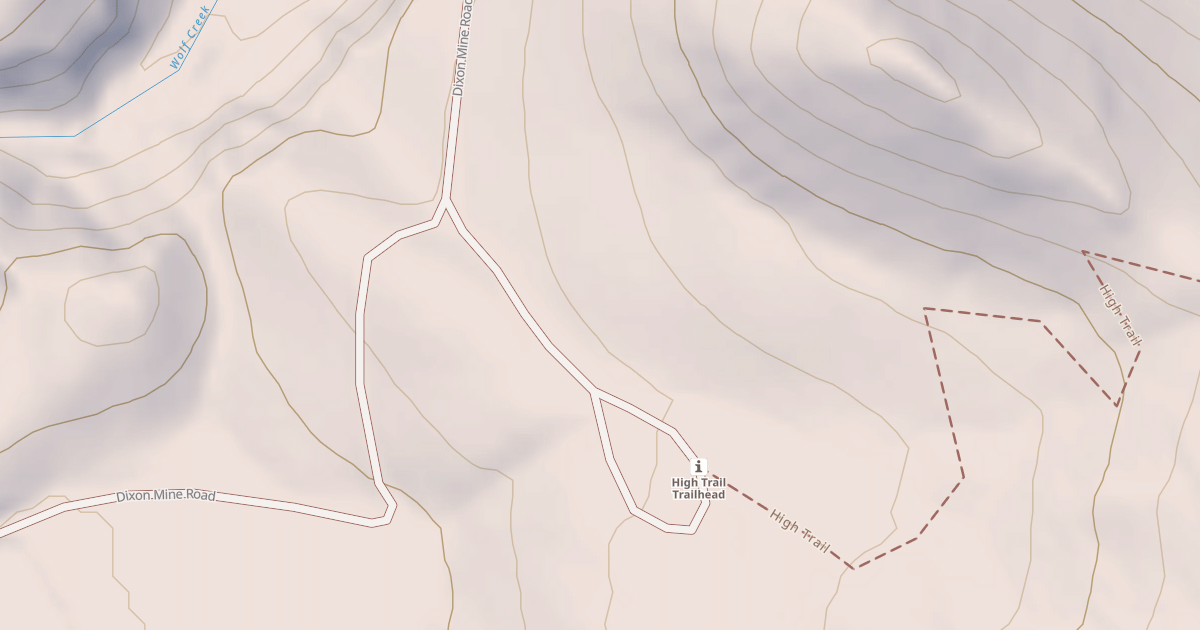 Map preview of HIGH TRAIL TRAILHEAD ROAD