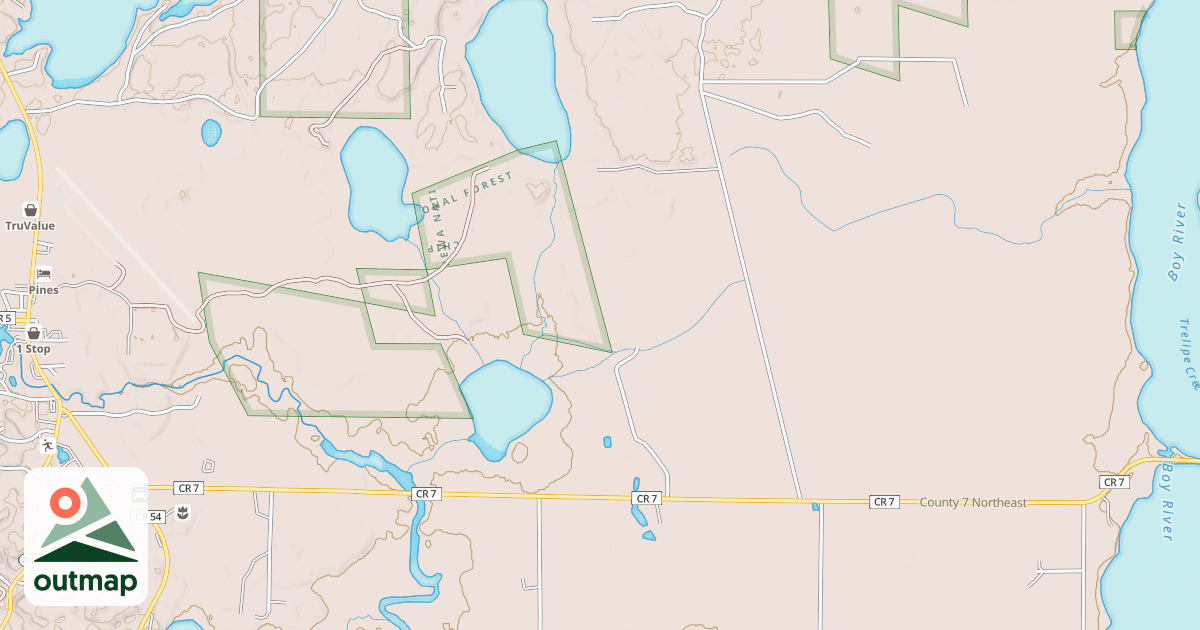 Map of Lost Girl Gia Snowmobile Trail