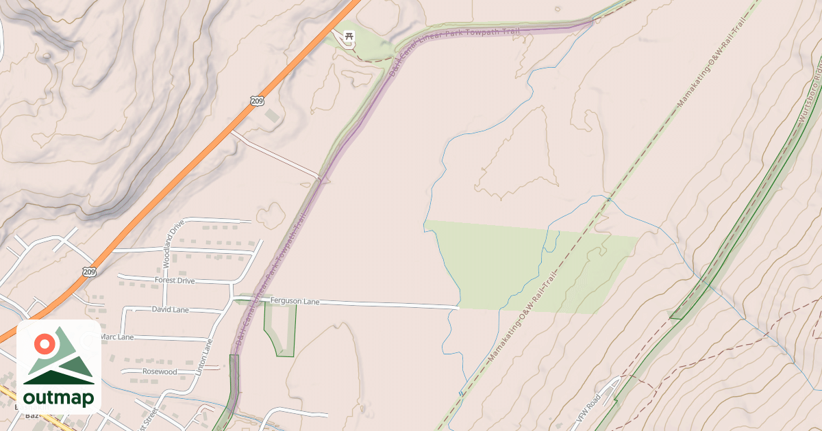 Map of D&H Canal Linear Park Towpath Trail