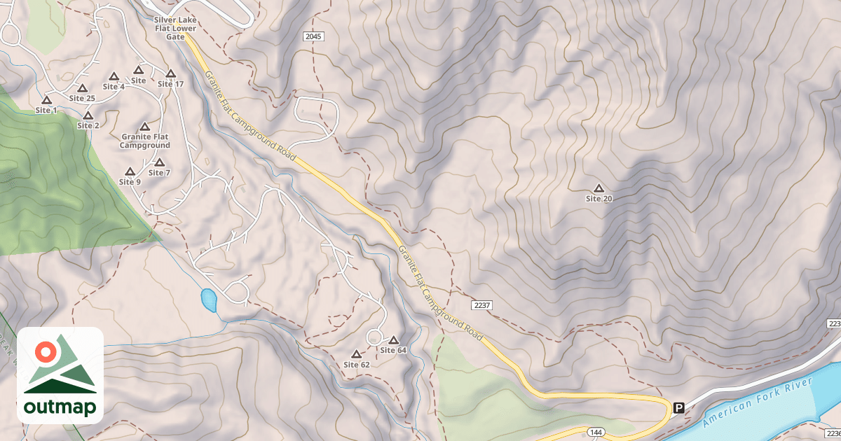 Map of GRANITE FLAT CAMPGROUND