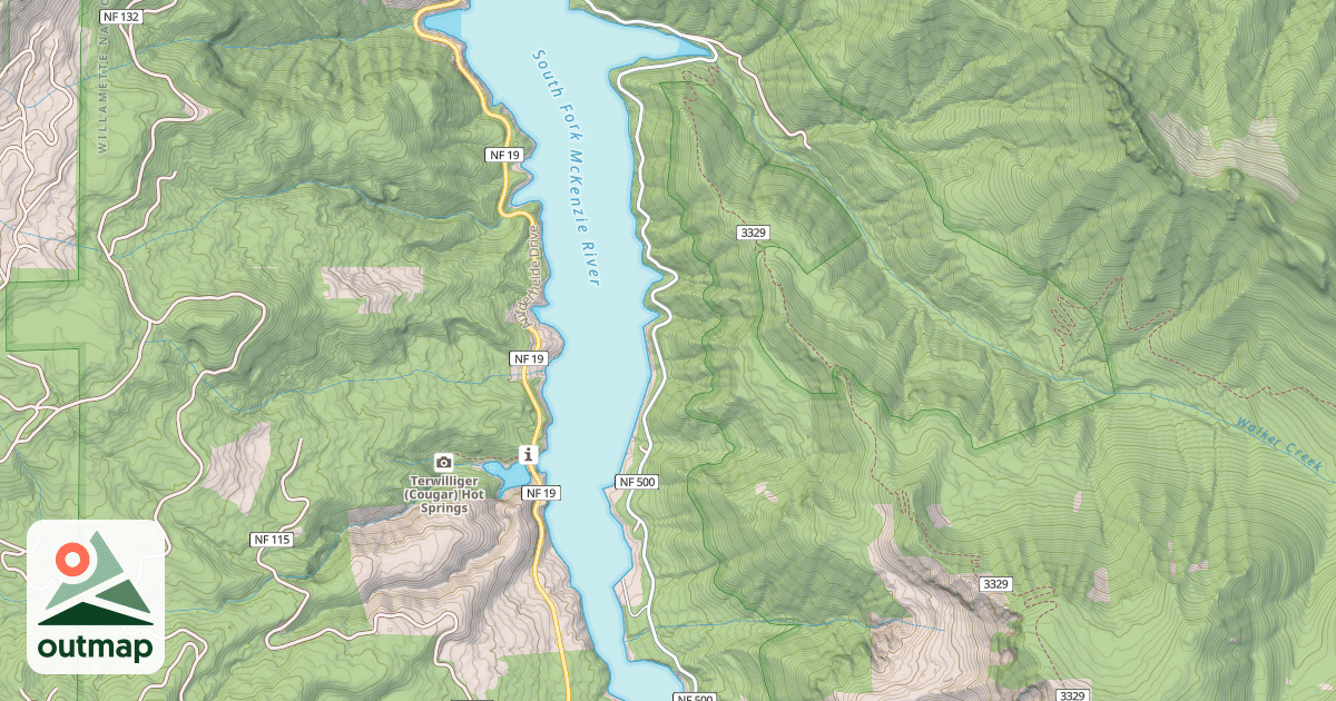 Map of EAST SIDE COUGAR RESERVOIR