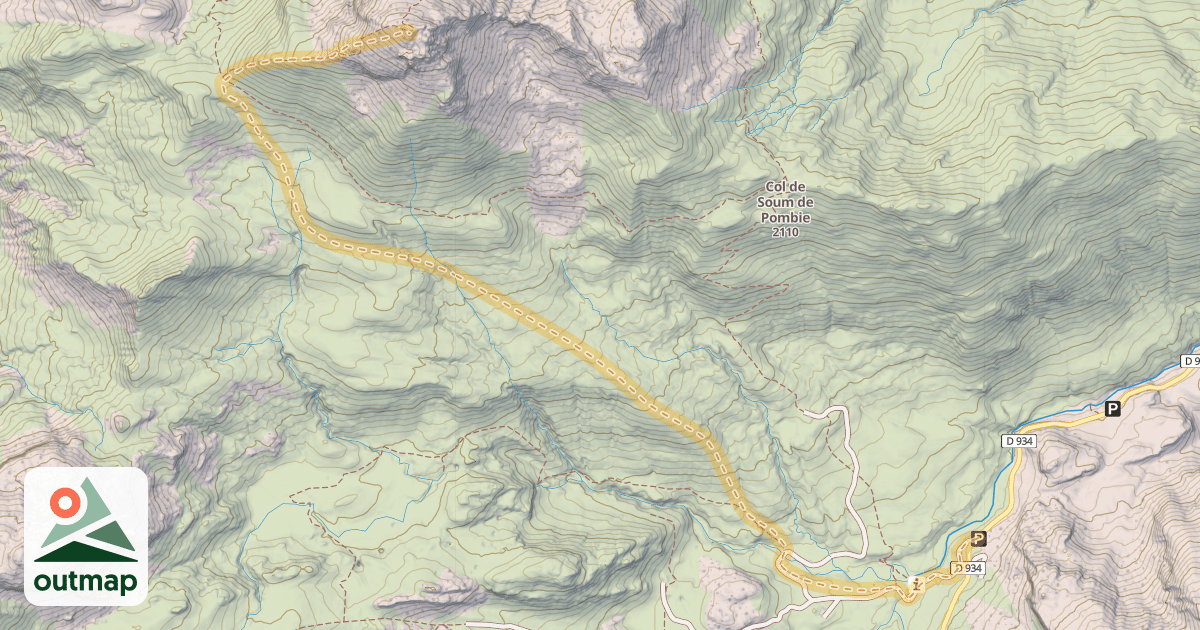 Map of Pic Peyreget — Cabane de l'Araille