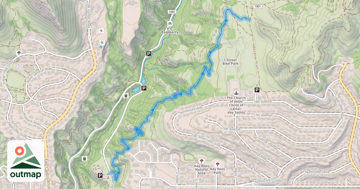 Map of Bonneville Shoreline Trail - East City Creek Section