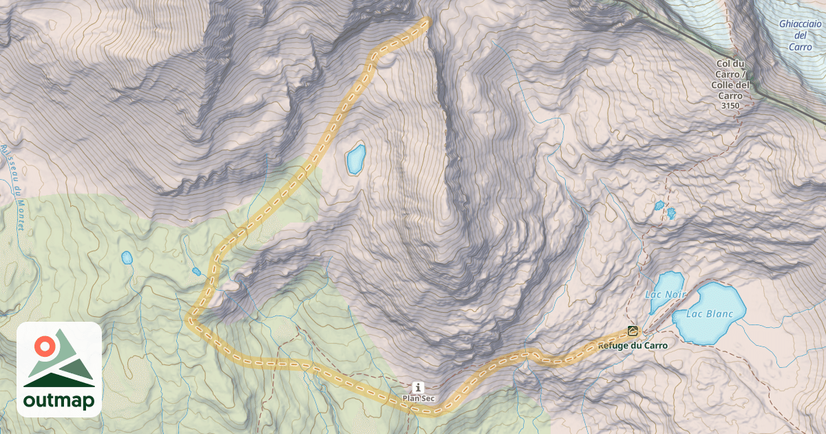 Map of Col de Gontière — Refuge du Carro
