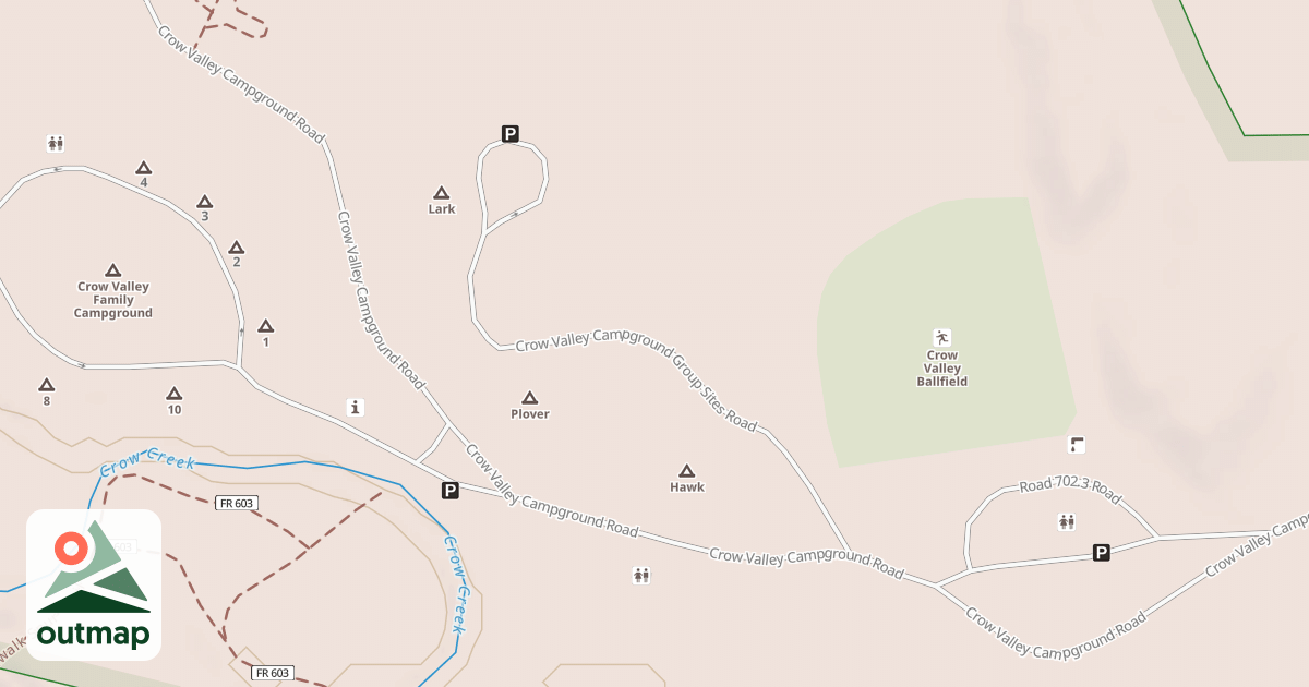 Map of CROW VALLEY CG GROUP SITES