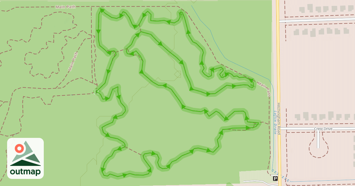 Map of Red Trail (East Loop)