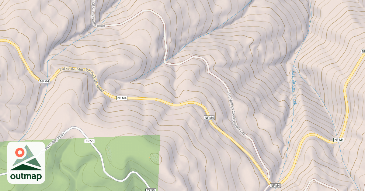 Map of LOG SPRINGS CREEK SOUTH