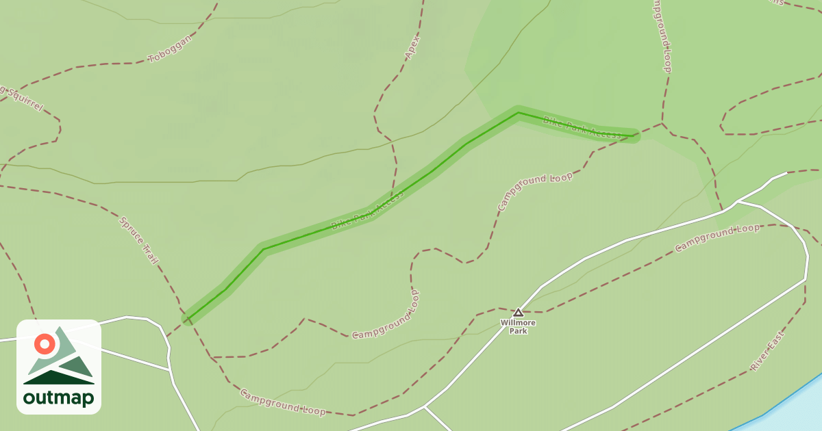 Map of Bike Park Access