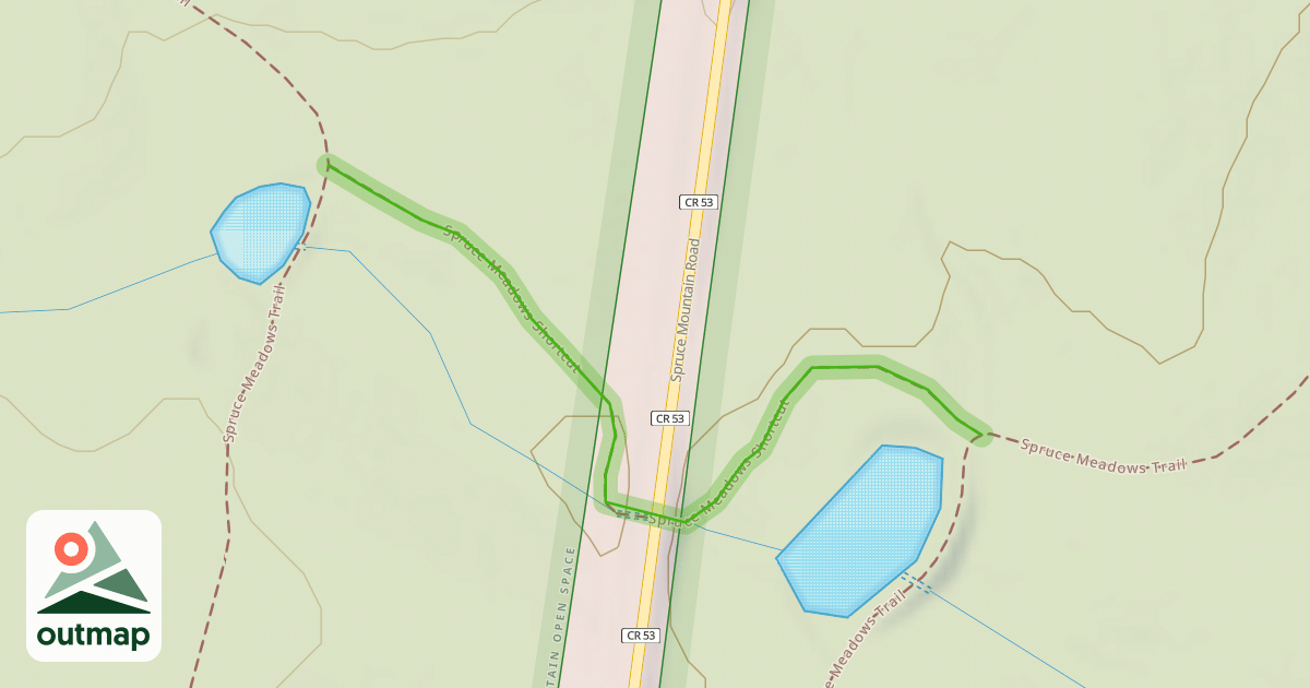 Map of Spruce Meadows Shortcut