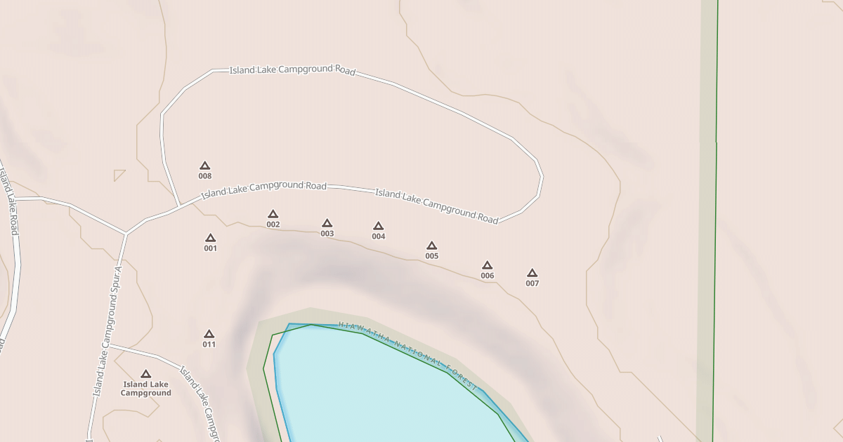 Map preview of ISLAND LAKE CAMPGROUND