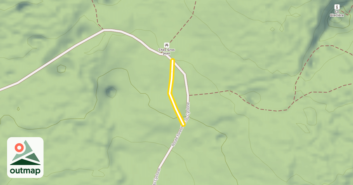 Map of La Vira Gros Jean - Montée du Cyclone / La Vira