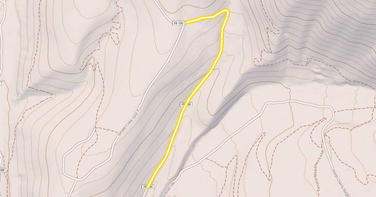 Map preview of Senate Creek Road