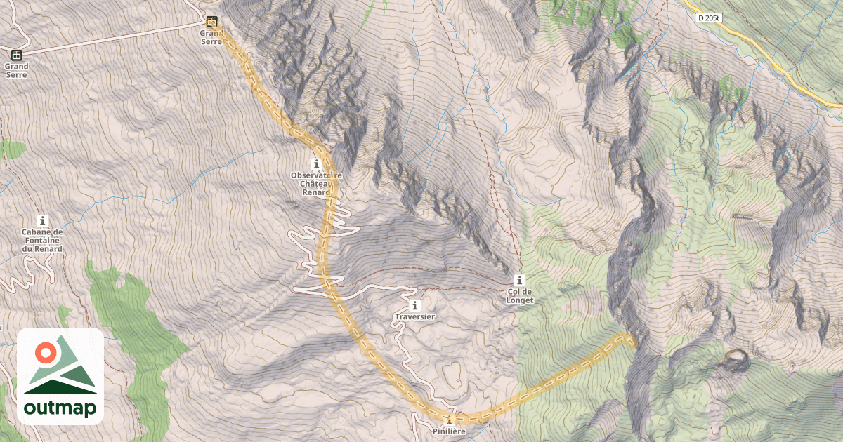 Map of Le Queyron — Saint-Véran (Téléski du Grand Serre)