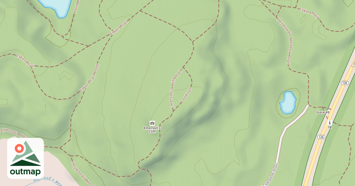 Map of Emerson's Cliff Trail