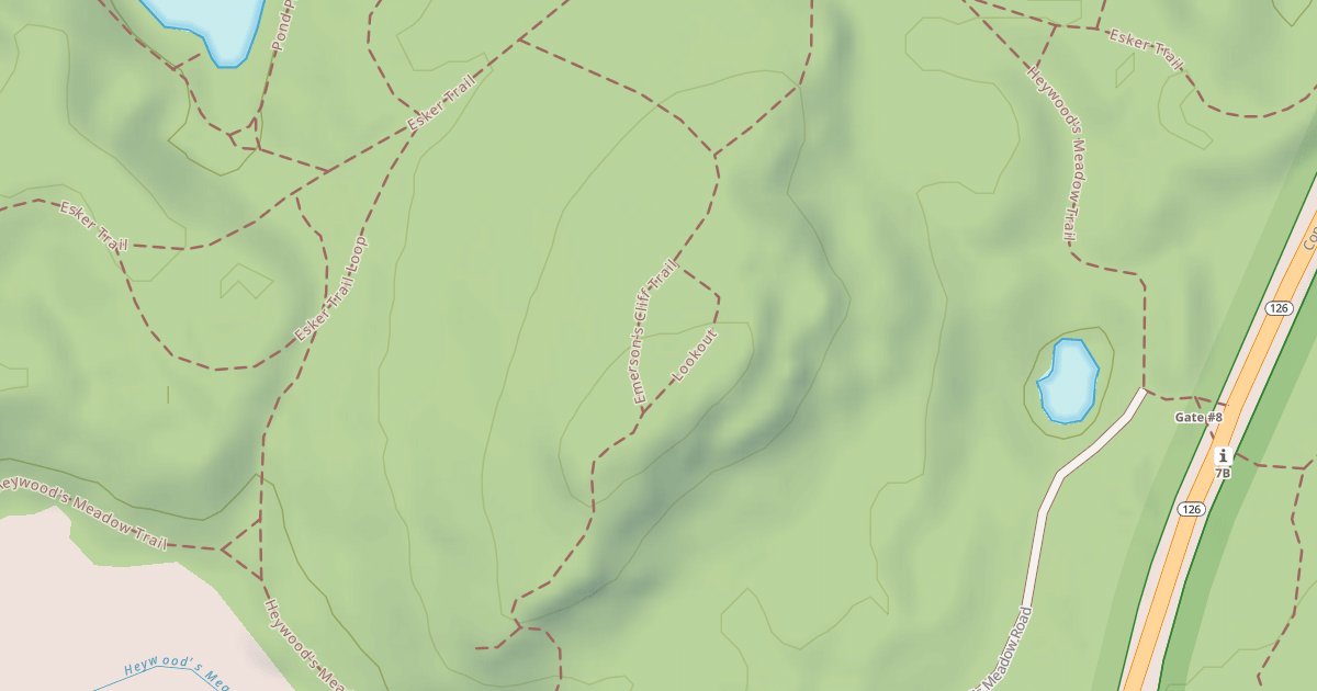 Map preview of Emerson's Cliff Trail