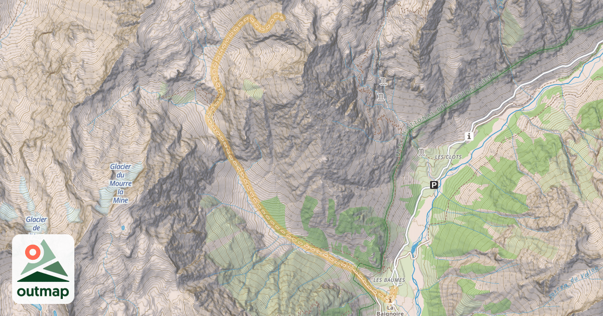 Map of Col des Lauzières — Les Baumes