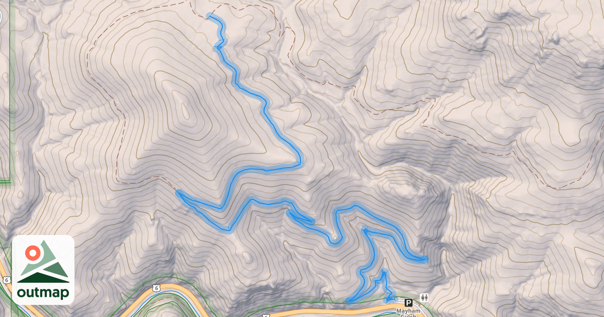 Map of Mayhem Gulch Trail
