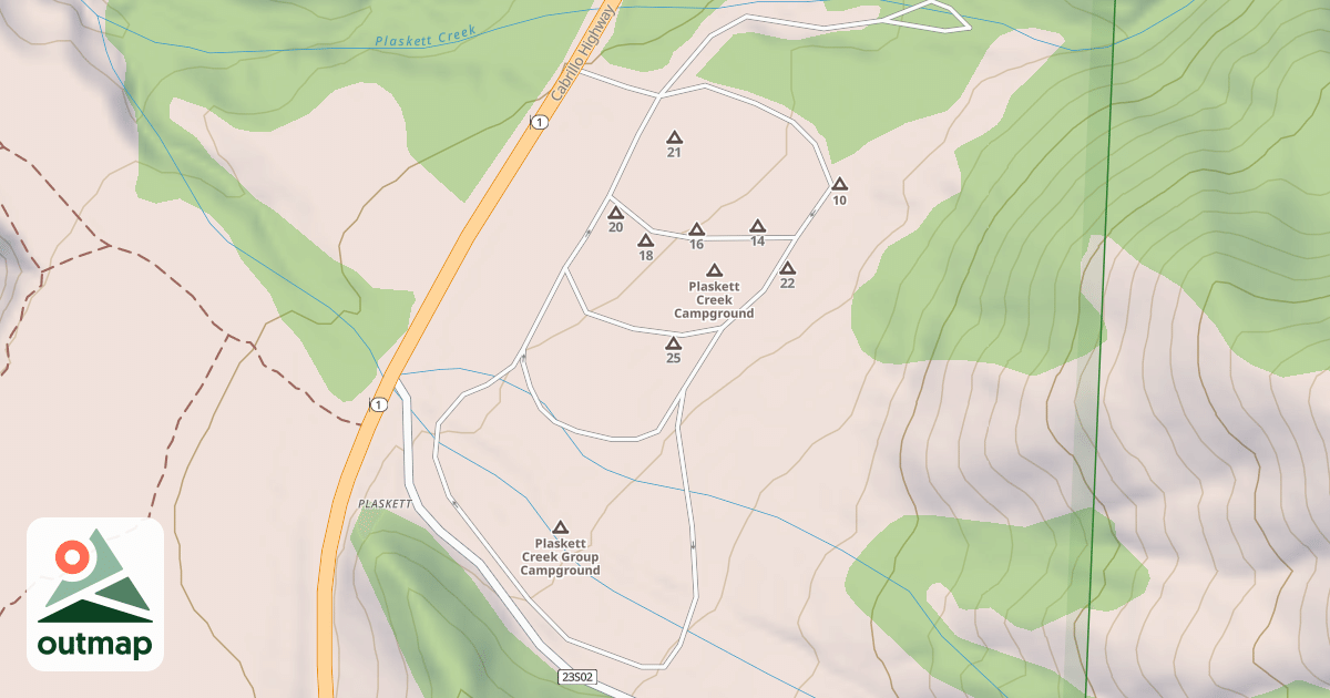 Map of PLASKETT CREEK CG