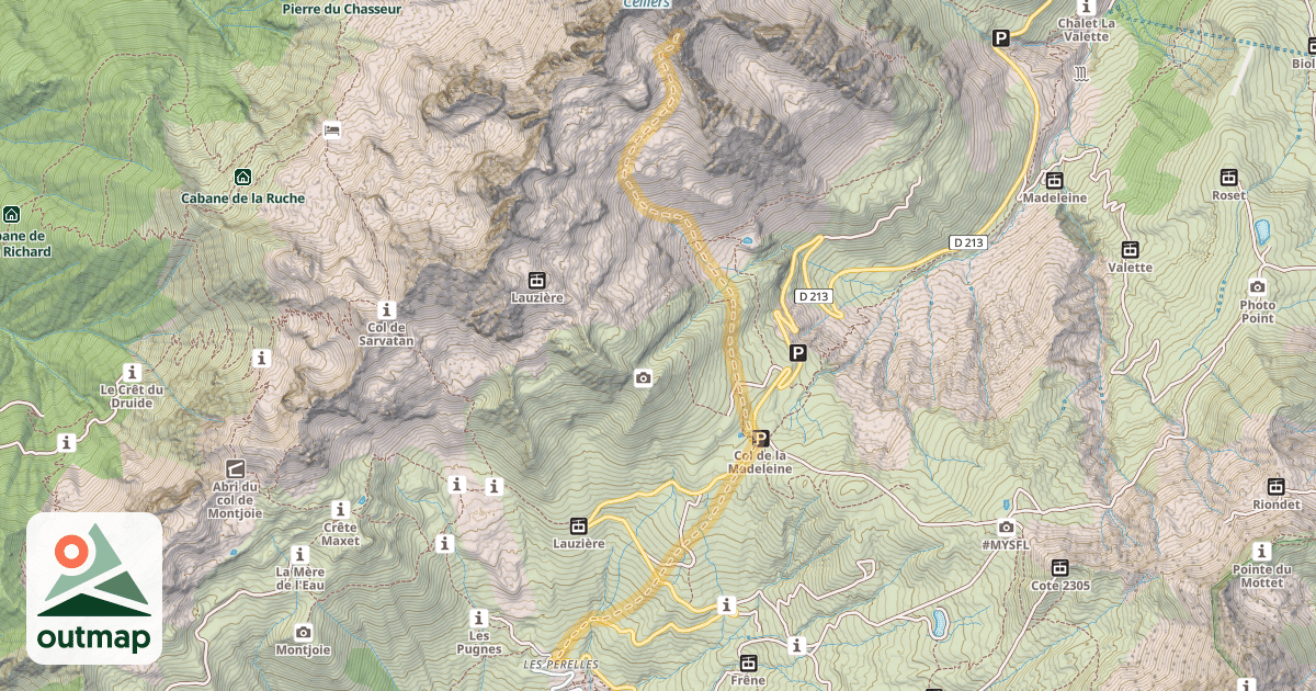 Map of Col d’Entre Deux Roches — Les Perelles