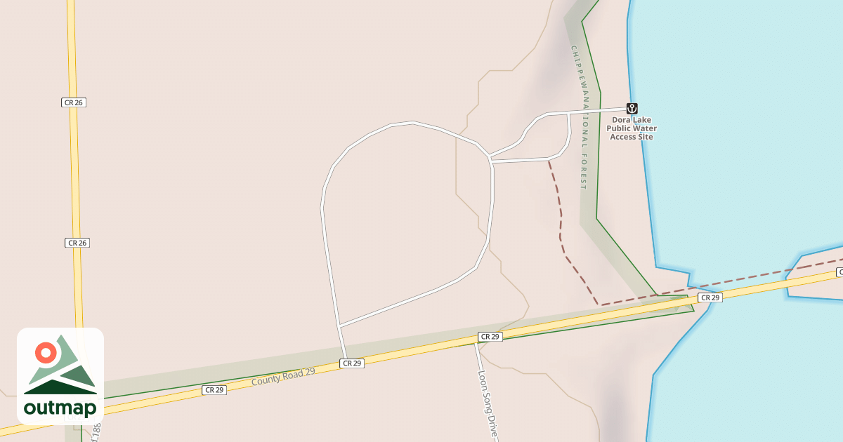 Map of DORA LAKE PICNIC AREA