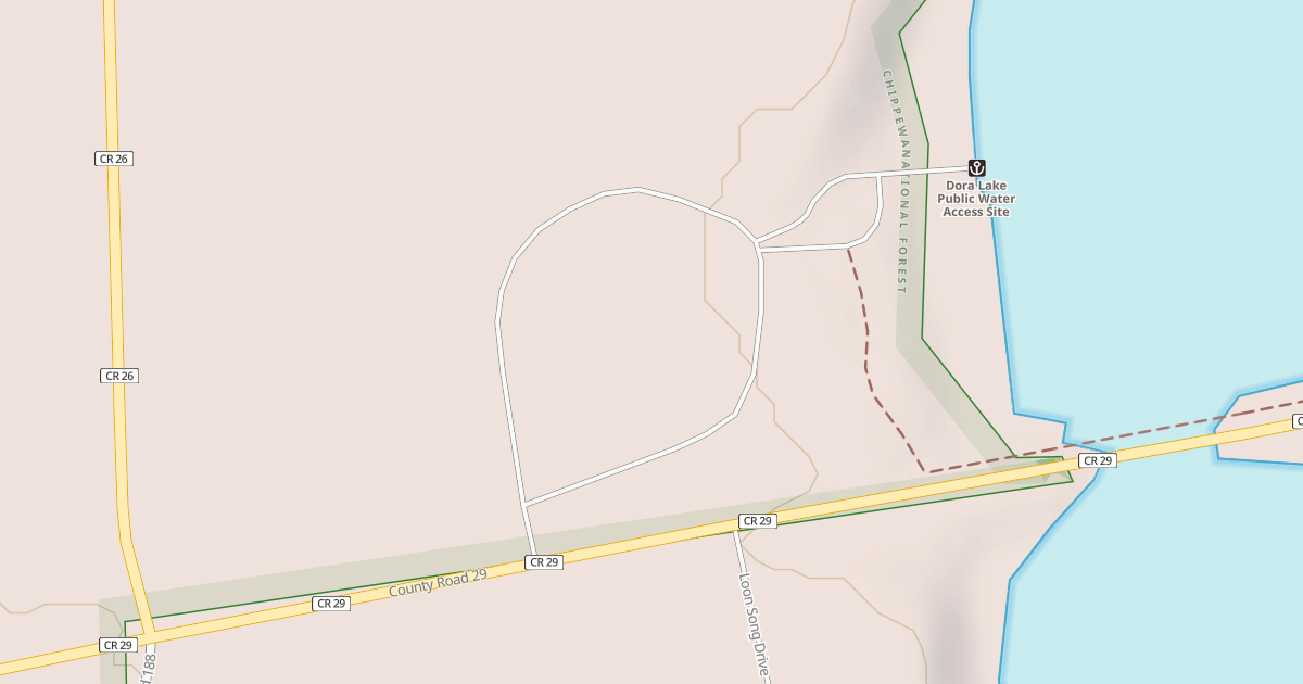 Map preview of DORA LAKE PICNIC AREA