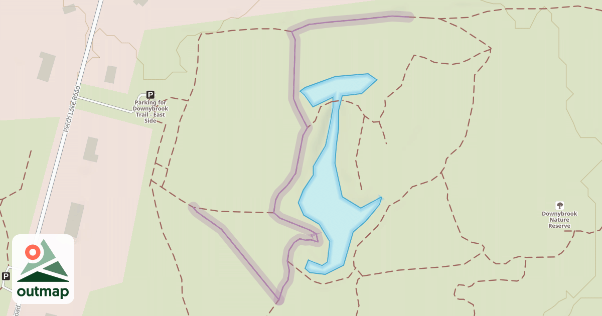 Map of Downybrook Nature Preserve East Side Trail