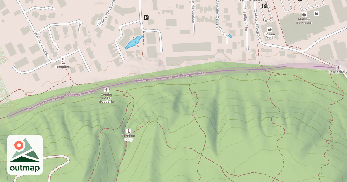 Map of Parcours de santé de la Frange Verte