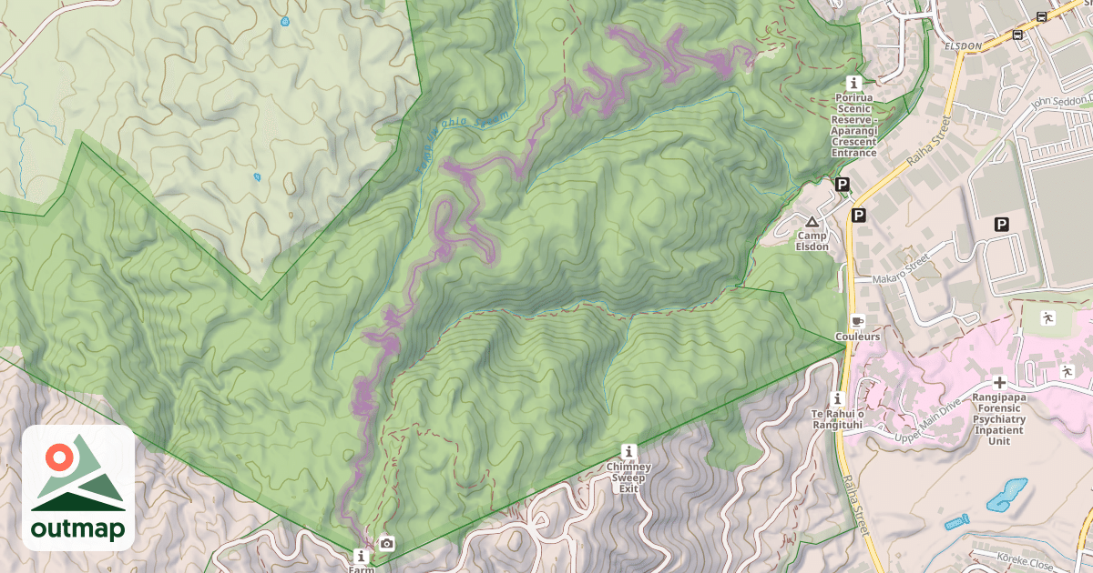 Map of Te Ara Utiwai - Section 2 - cycles uphill only