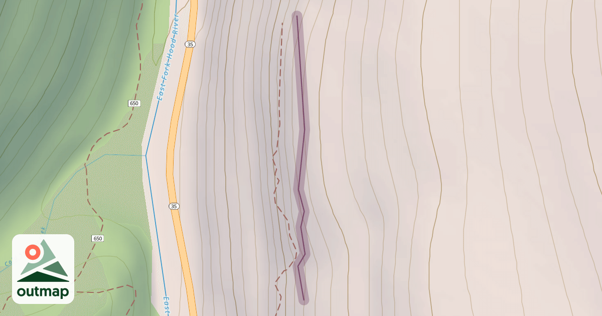 Map of Pete's Pile climbing wall