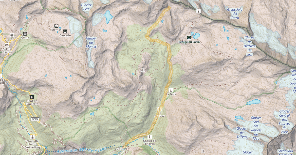 Map preview of Col de Gontière — L'Écot