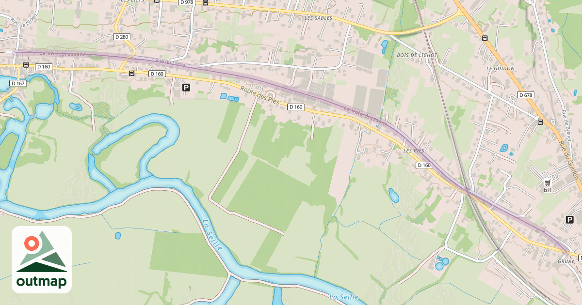 Map of La Voie Bressane