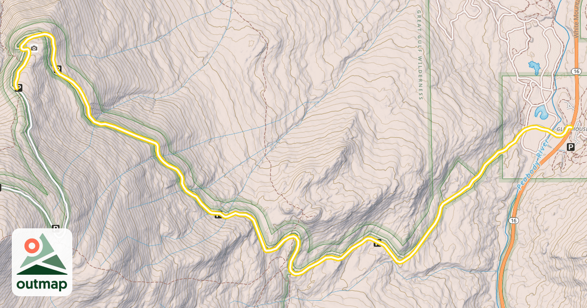 Map of Mount Washington Auto Road