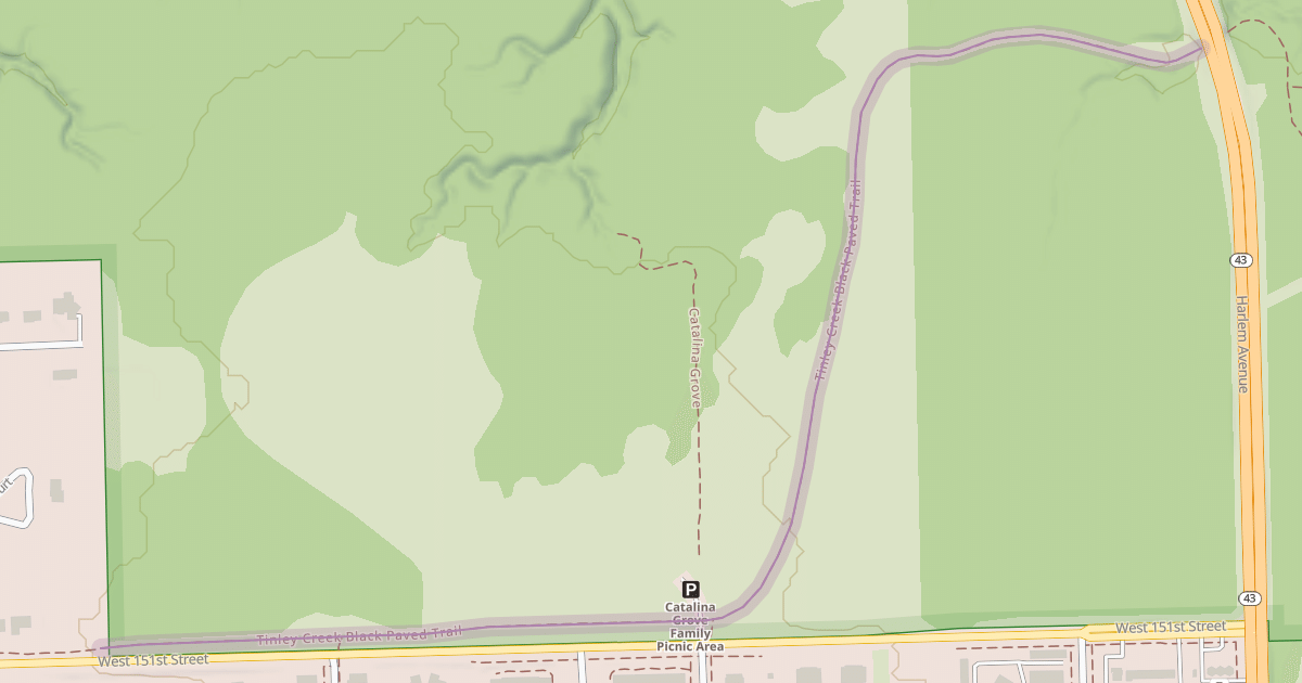 Map preview of Tinley Creek Black Paved Trail