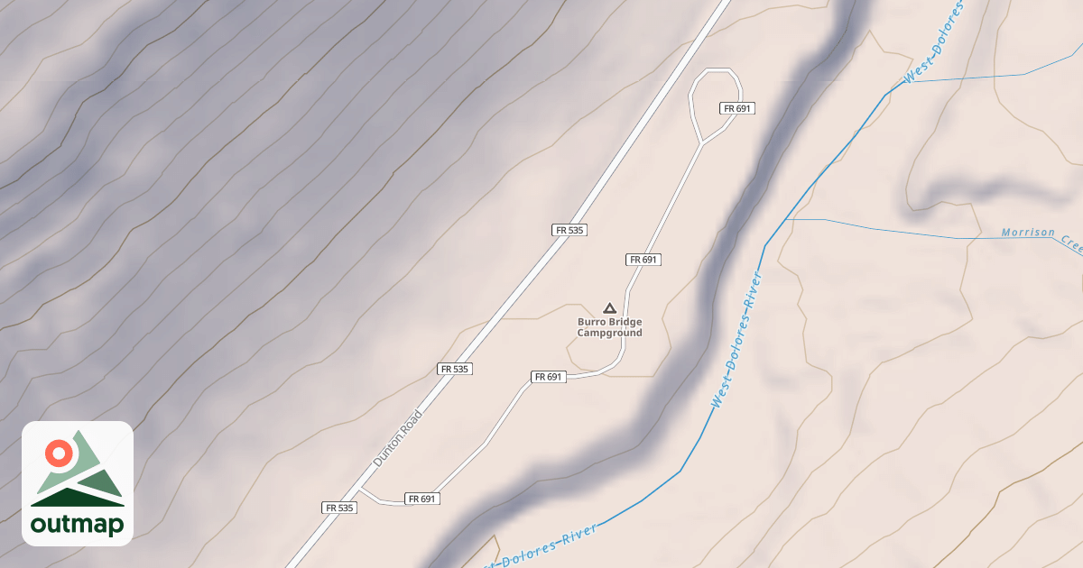 Map of BURRO BRIDGE CG